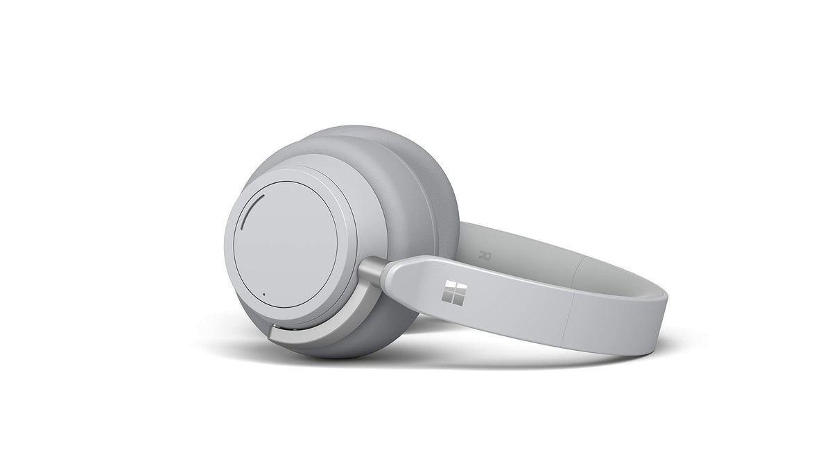 Microsoft Surface Headphones 2 on ear dials showing adjustable noise cancellation