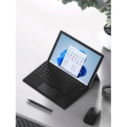 Microsoft Surface Pro Signature Keyboard black renewed, close-up showing full keyboard for productivity.