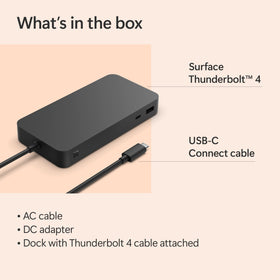 Eco-friendly design of Microsoft Surface Thunderbolt 4 Dock using recycled ocean-bound plastic.