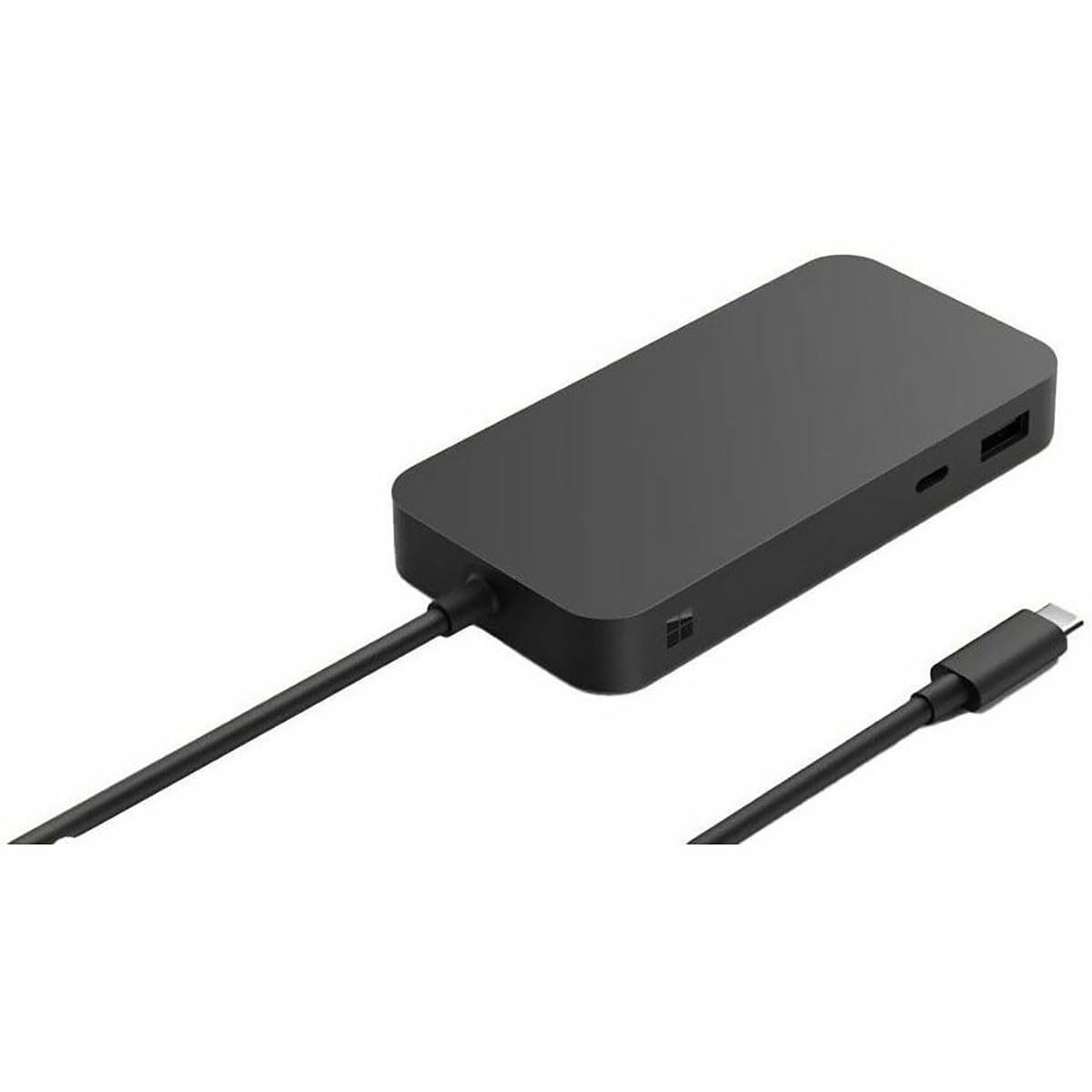 Microsoft Surface USB4 Dock front view with easy-access ports for daily productivity.