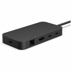 Raised port indicators on the Microsoft Surface USB4 Dock for quick identification.