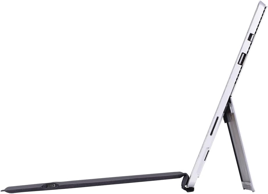 Microsoft Type Cover attached to Surface Pro in use, enables laptop-style productivity