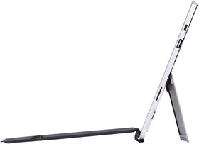Microsoft Type Cover attached to Surface Pro in use, enables laptop-style productivity