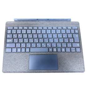Microsoft Type Cover front view showing blue cover and keyboard, improves portability