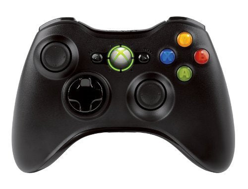 Microsoft Xbox 360 controller front view showing ergonomic shape and ready-to-play benefit
