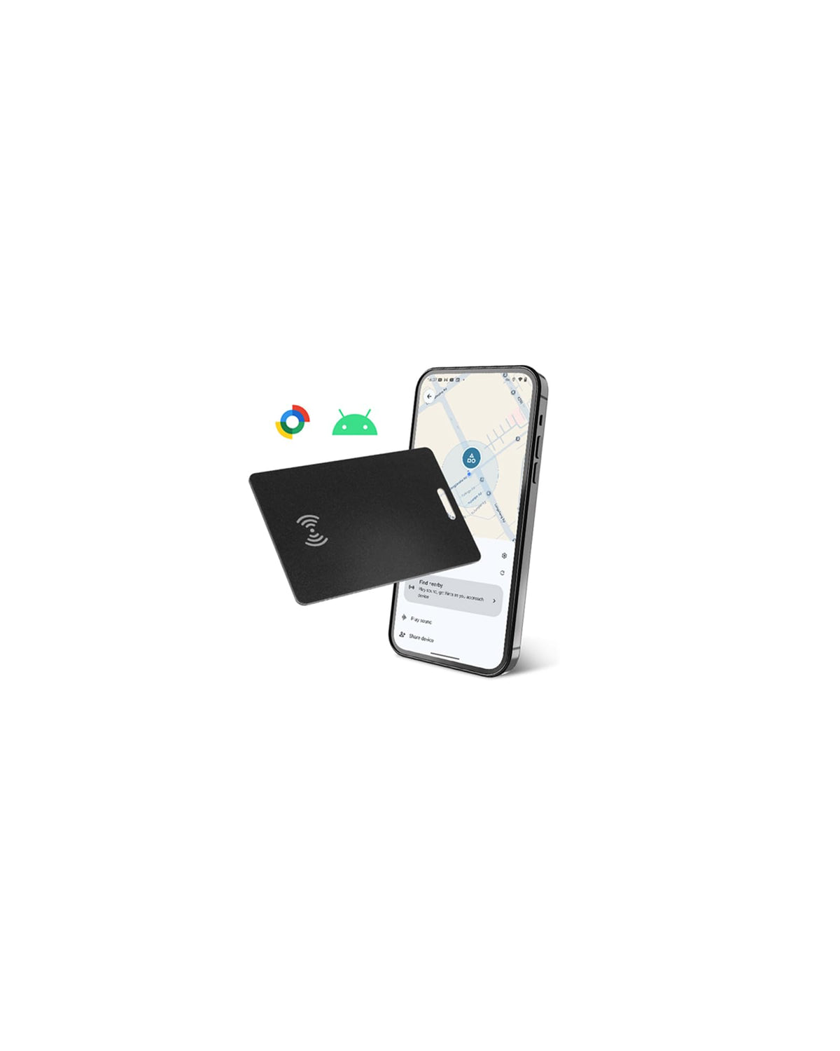 Middle Rabbit Android Wallet Tracker Card front view; ultra‑compact for easy daily carry.