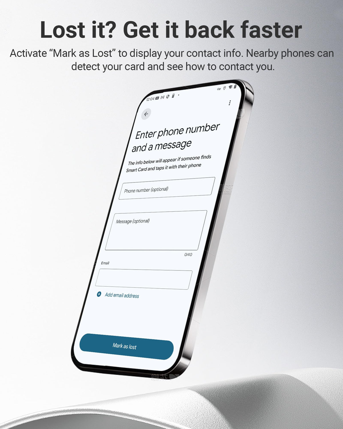 Middle Rabbit Android Wallet Tracker Card privacy emphasis with encrypted location data.