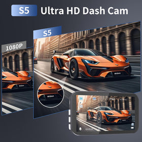 Miden 2-Channel Dash Cam packaging and accessories for easy setup.