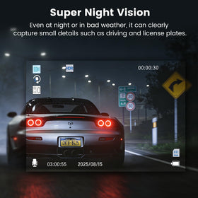 Miden 2-Channel Dash Cam windshield mount provides easy, stable installation.