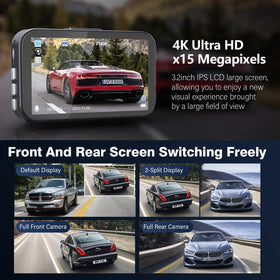Miden dash cam next to a phone showing compact size and easy installation