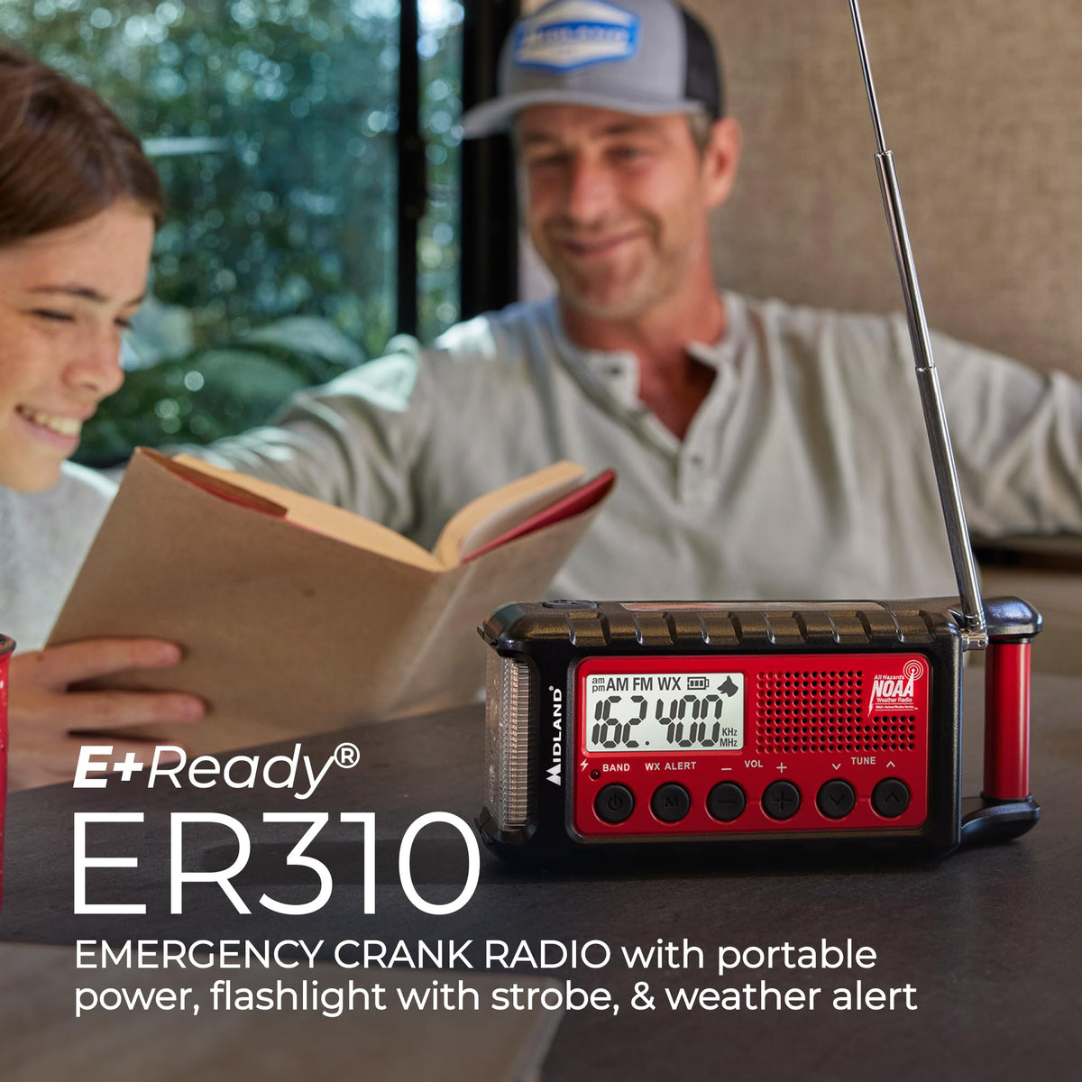 Midland ER310 2600mAh battery delivers extended listening time.