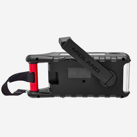 Midland ER310PRO 10,000 mAh power bank enables charging phones and tablets during storms.