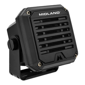 Midland SPK100 external speaker with a 6.5 ft cable for flexible placement.