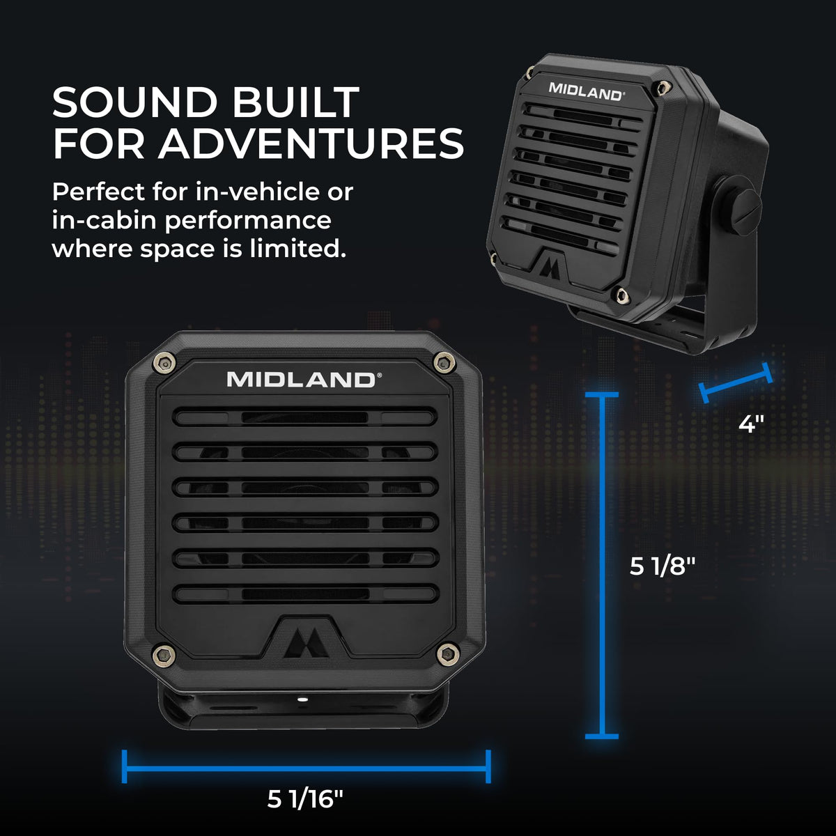Midland SPK100 rugged, outdoor-ready performance in tough environments.