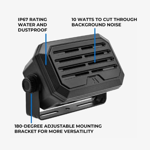 Midland SPKMINI mounted in truck cabin projecting clear transmissions over road noise