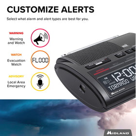 Midland WR400 operates on four AA batteries for outages