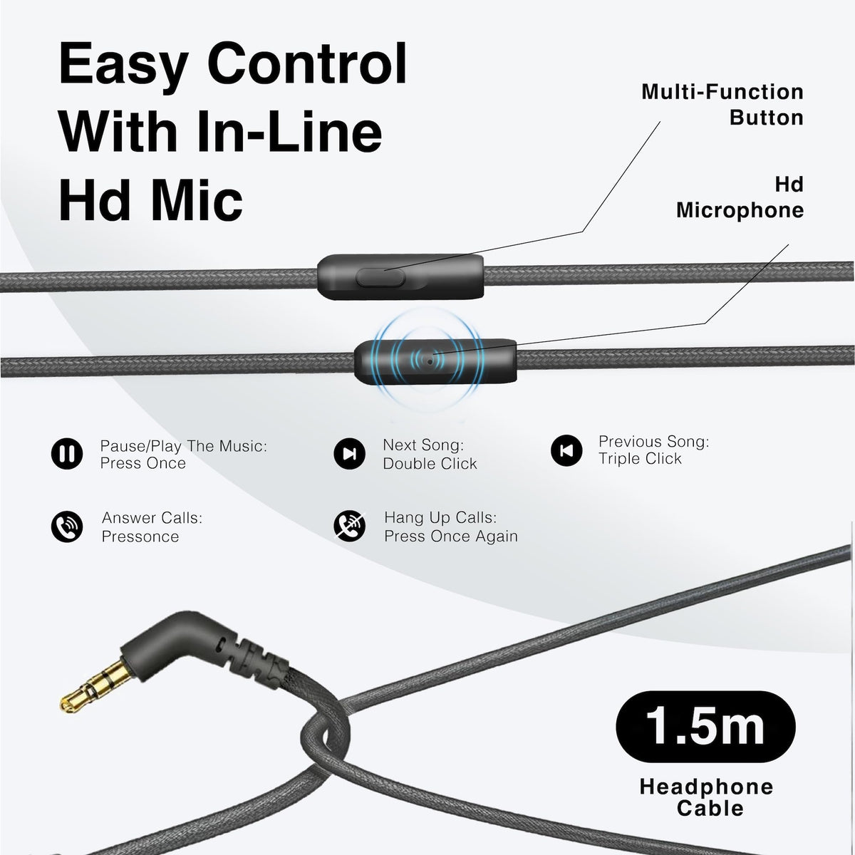 MIDOLA 3.5mm plug and nylon-wrapped cord showing durable tangle resistance