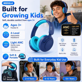 Midola 40mm drivers deliver clear sound for music and classes.