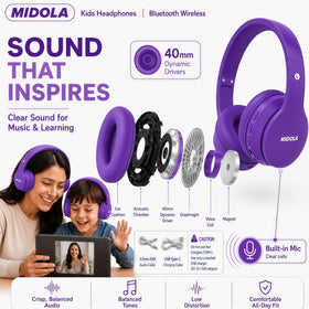 MIDOLA 68 hours of wireless playtime for long study sessions and trips.