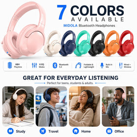 MIDOLA 68h-playtime pink delivers long-lasting battery life for daily use