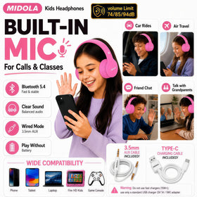 MIDOLA adjustable headband grows with kids for a comfortable fit