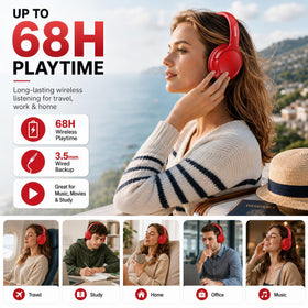 MIDOLA over-ear headphones with soft memory-protein ear cushions for comfortable listening.