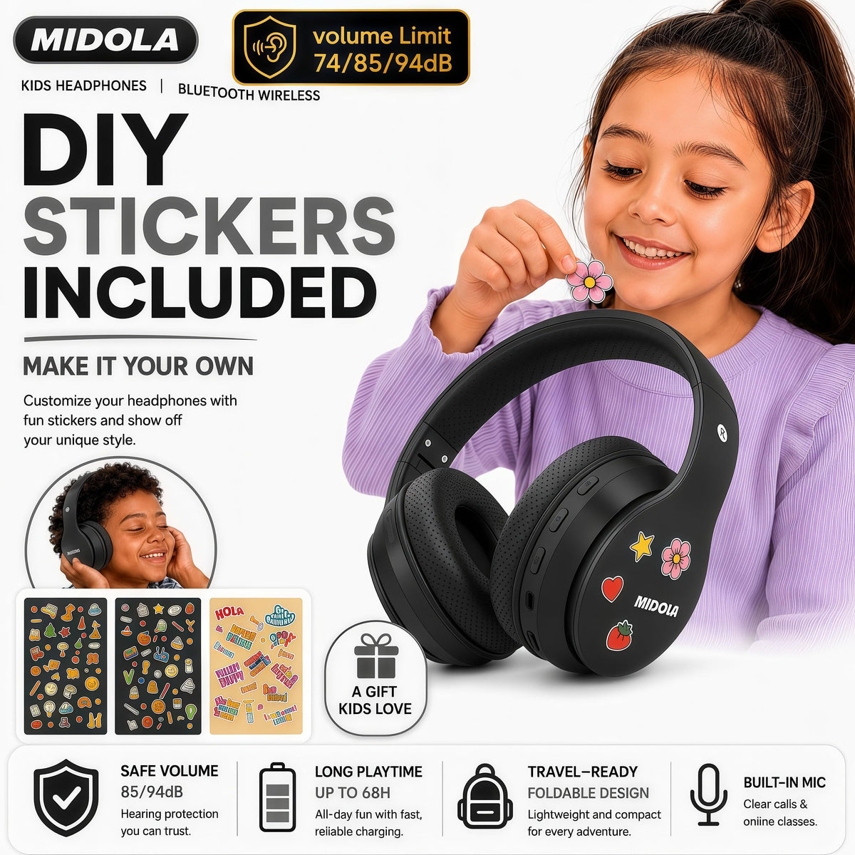 MIDOLA detachable cord for safe wired use