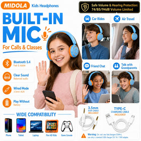 MIDOLA 40mm drivers deliver clear sound for study and calls