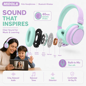 MIDOLA adjustable headband fits growing kids for a secure, comfortable feel