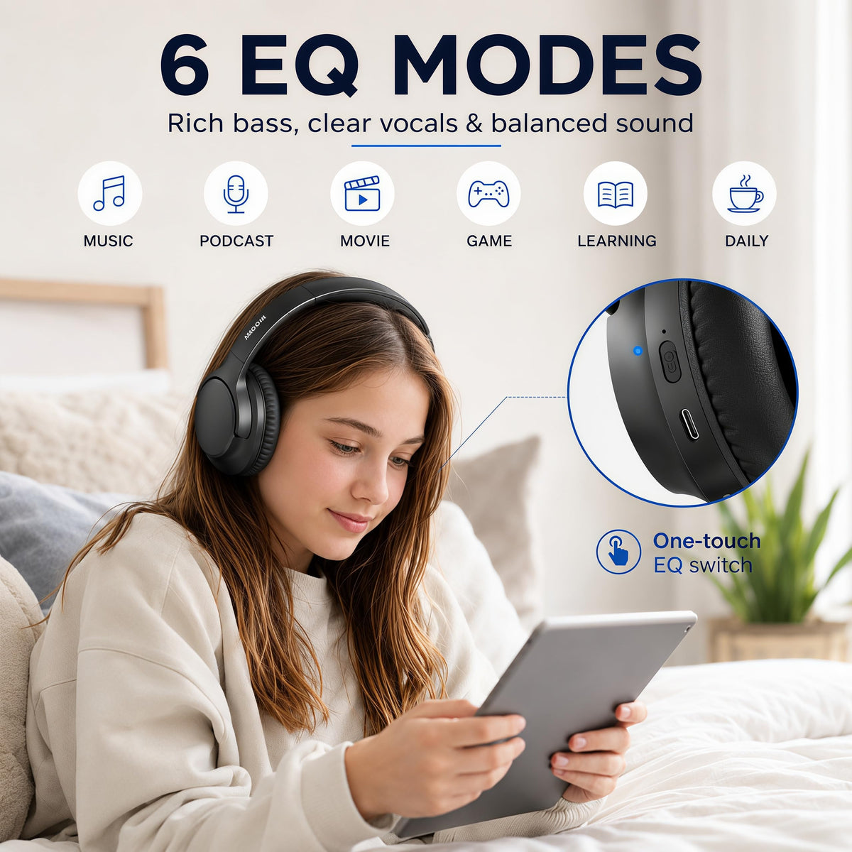 MIDOLA memory-protein ear cushions for hours of comfortable wear
