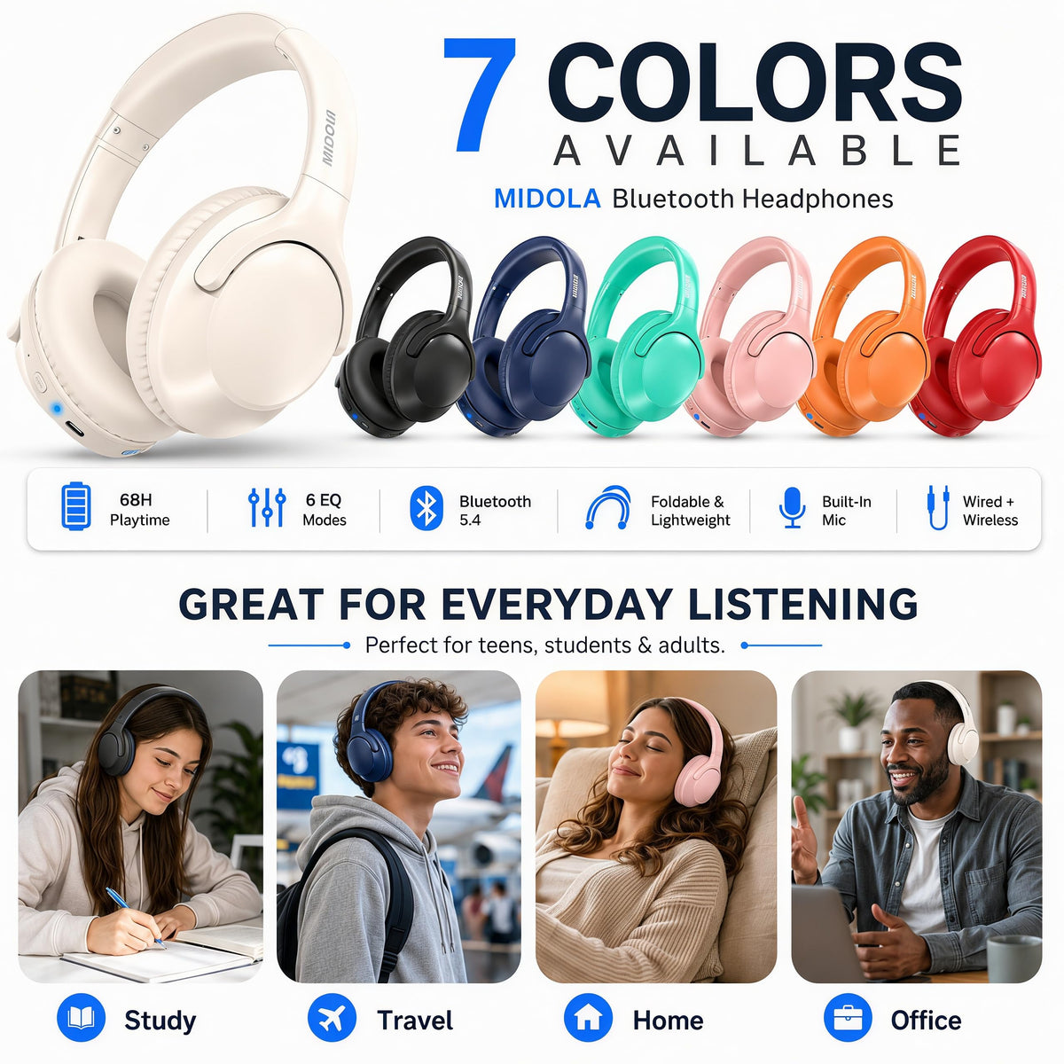 Memory-protein ear cushions ensure extended comfort.