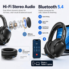 MIDOLA complete package with headphones, cable, USB-C, and manual