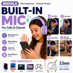 MIDOLA headphones with volume limiting for safe listening on the go.