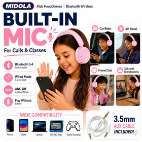 40mm drivers deliver crisp audio for music and online classes.