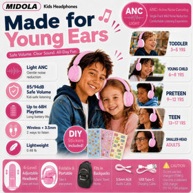 Foldable design makes Midola headphones easy to stash in backpacks.