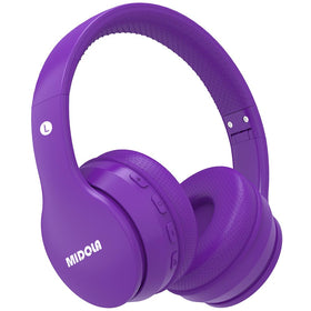 MIDOLA Kids Bluetooth Headphones folded purple for easy portability and travel.