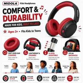 Midola Headphones 40mm drivers deliver clear sound for classes and music