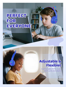Midola Kids Headphones offer 60h playtime with LED off for long trips.