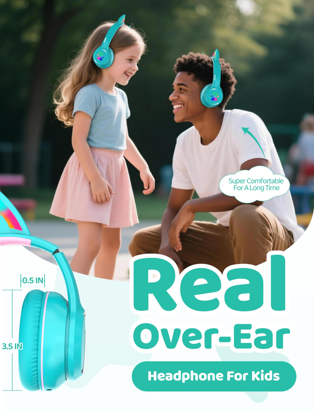 Midola Kids Headphones adjustable headband for growing children and comfortable wear.