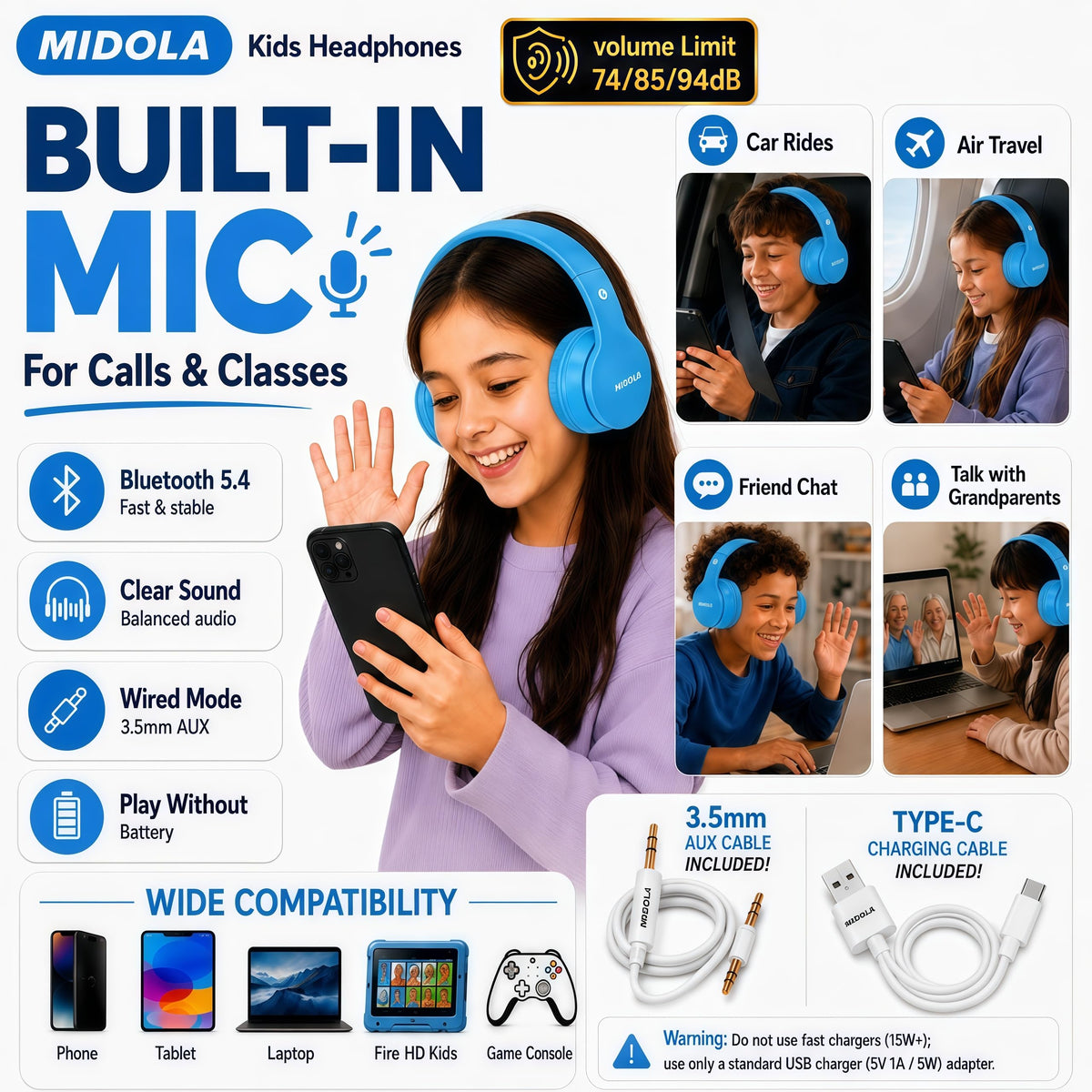 Midola wired mode with 3.5mm keeps listening.