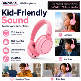 MIDOLA Bluetooth 5.4 headphones with built-in mic for calls