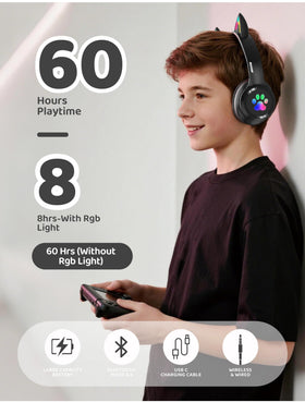 MIDOLA Kids Headphones LED light on for fun listening