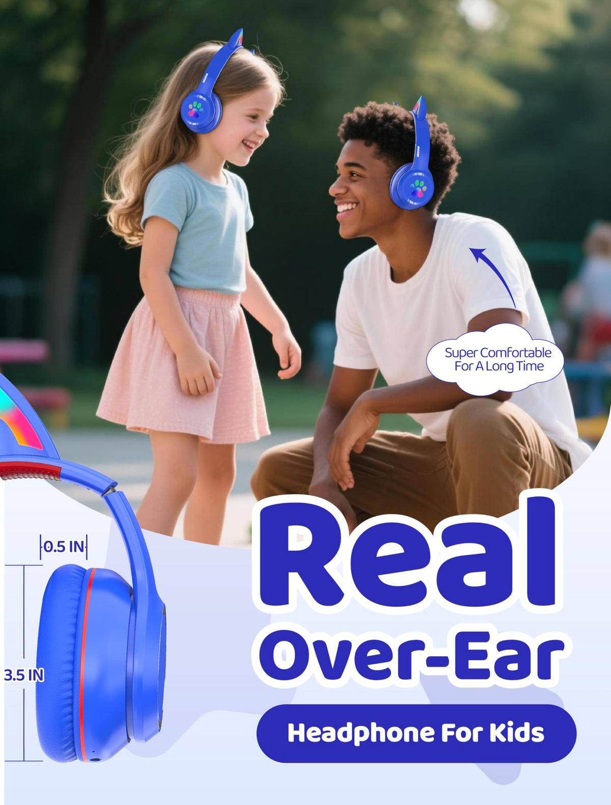 Midola Kids Headphones deliver crystal stereo sound with 40mm drivers.