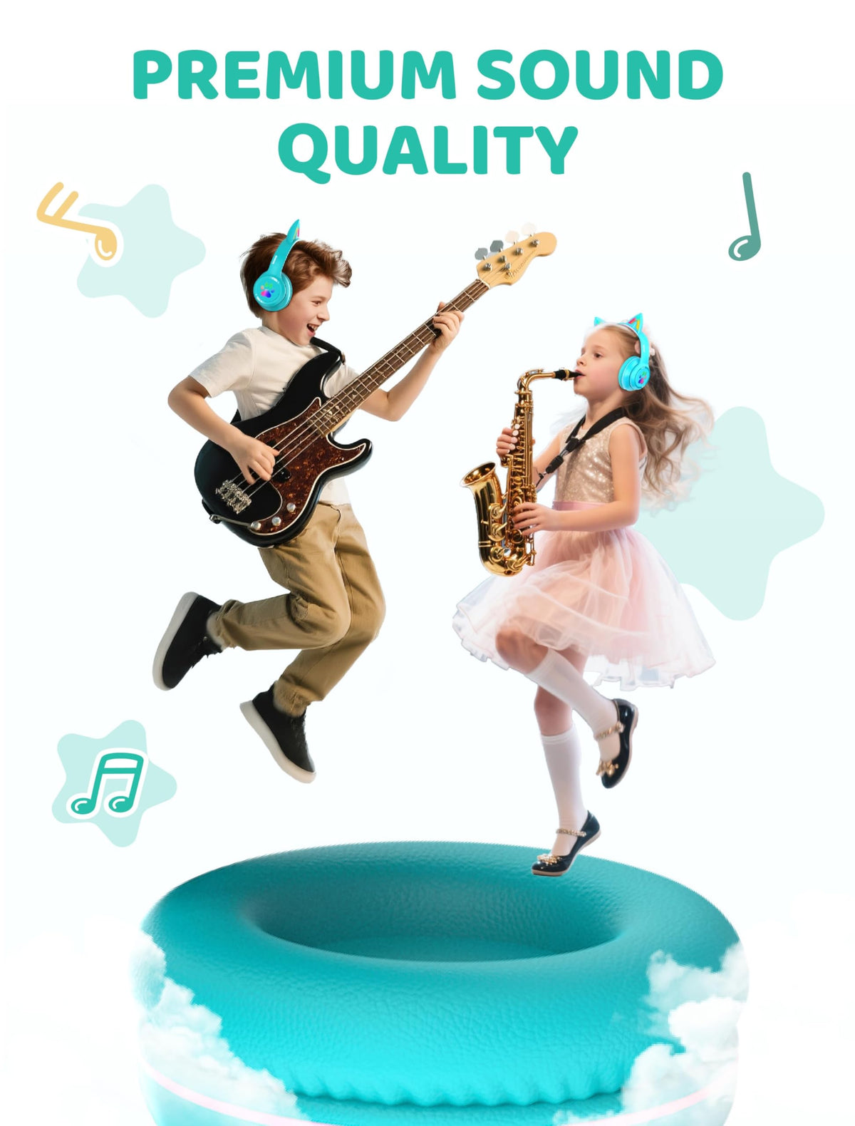 Midola Kids Headphones crystal stereo sound for immersive music and gaming.