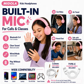 MIDOLA detachable 3.5mm aux cord for wired listening