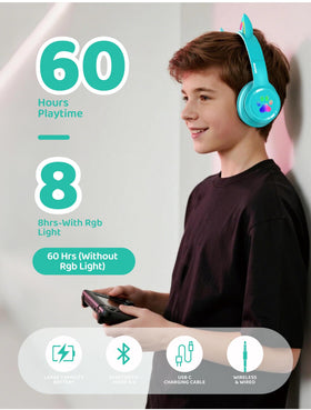 Midola Kids Headphones foldable design for compact packing and easy travel.
