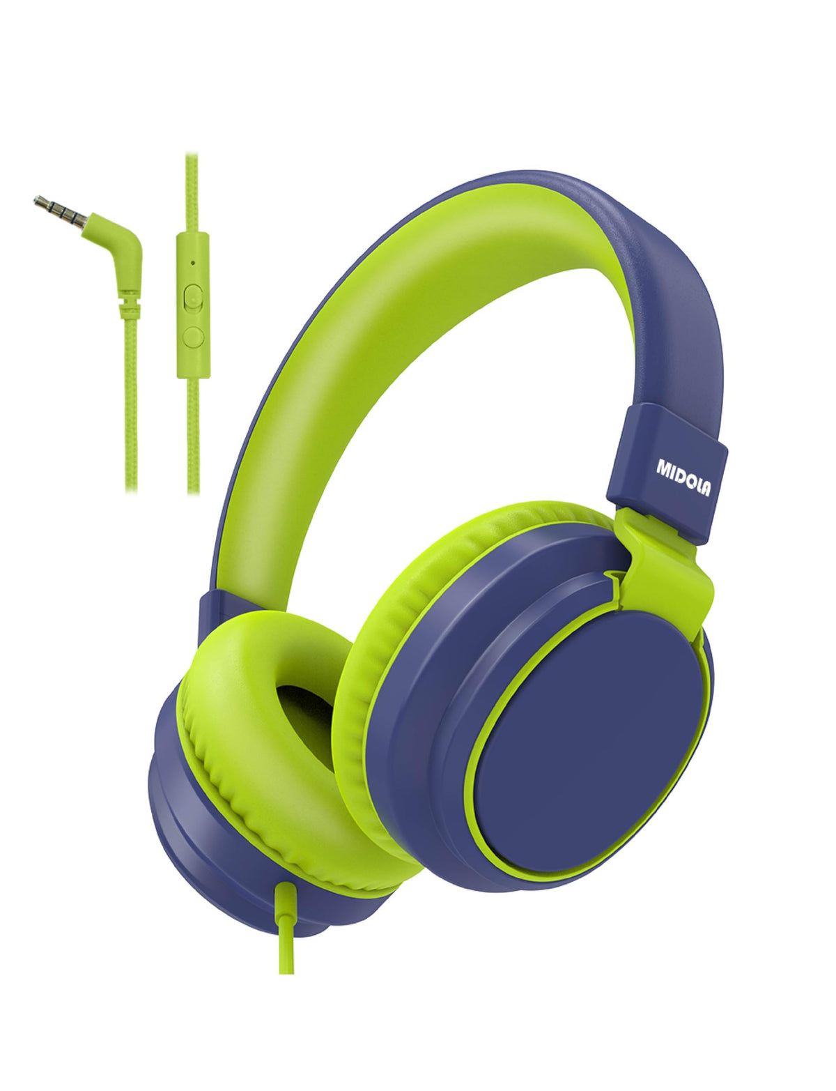 Midola Kids Headphones folded compact for easy backpack storage.