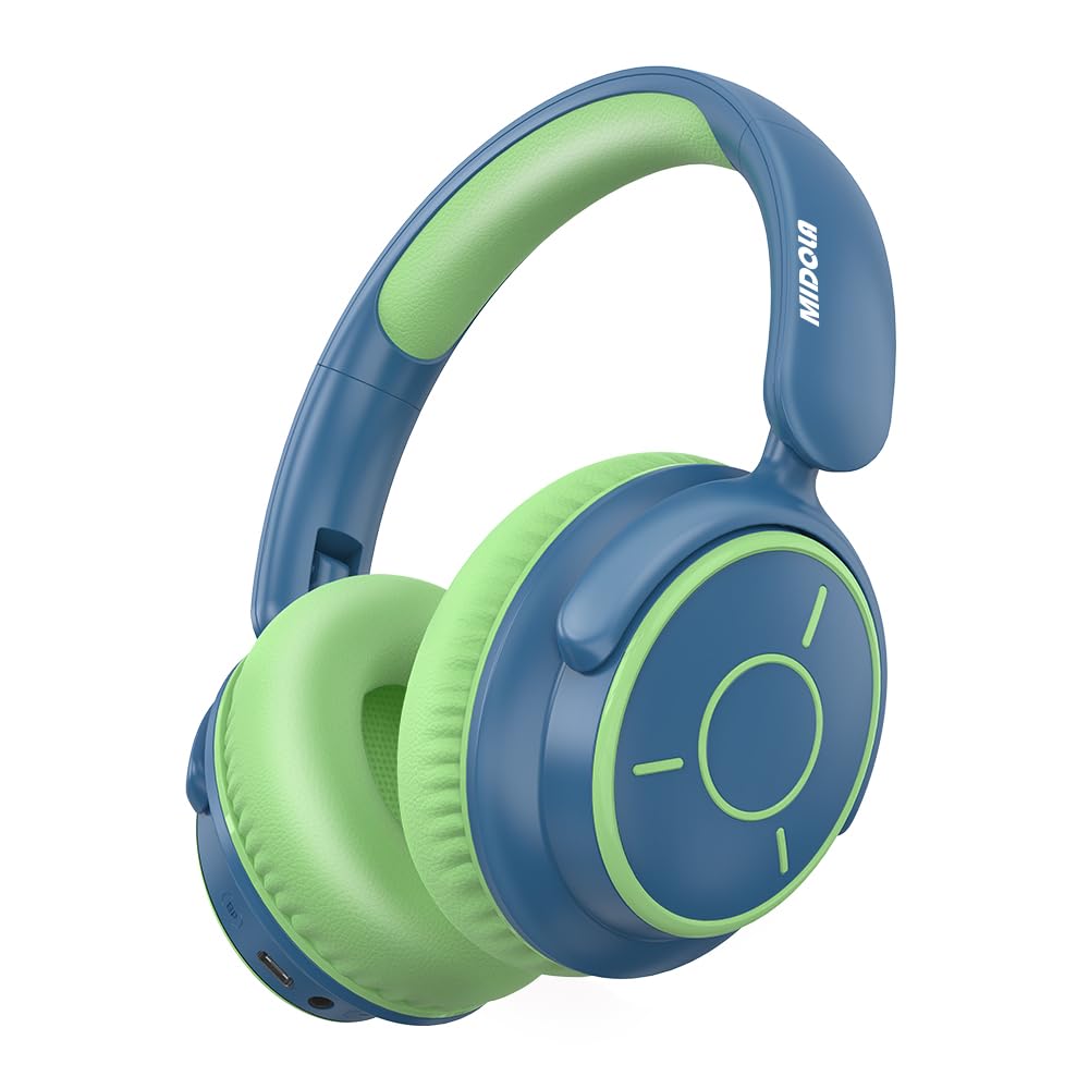 MIDOLA Kids headphones folded for compact storage and travel