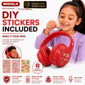 MIDOLA Kids Headphones built-in mic for hands-free calls