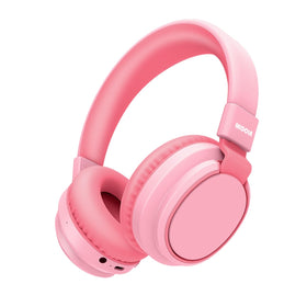 MIDOLA Kids pink foldable headphones compact for travel
